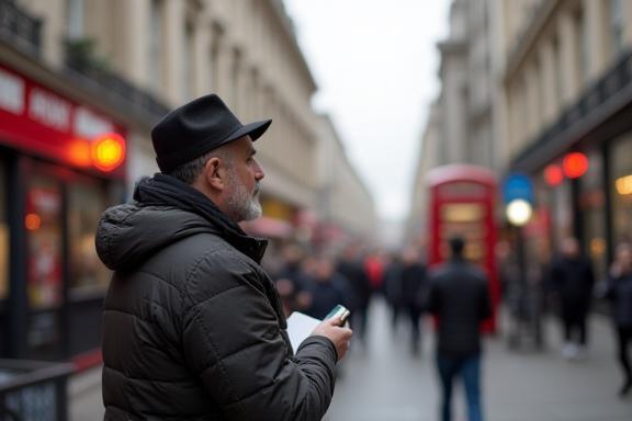 Friendly tour guide explaining London history